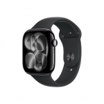 Apple Watch Series 11&nbsp;GPS&nbsp;46mm&nbsp;Jet Black Aluminium Case with Black Sport Band - M/L | Apple