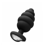Sinner Gear Ribbed Diamond Heart Plug Large - Silicone, Decorative Base