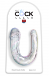 King Cock Clear Medium Double Trouble - Transparent Flexible Model 33 cm