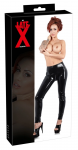 LateX Leggings XS Black - 3-Way Zipper, Shiny Natural Latex