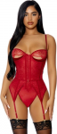 Peek Show Lingerie Set S - Lace Bodysuit & Garter Belt, Black