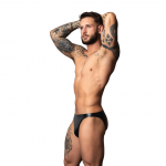 Male Power Liquid Onyx 2.0 Wetlook Jock Brief S/M Black