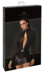 Noir Handmade Orgia Dress L - Black Tulle & Powerwetlook Combination