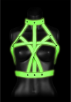Ouch! Glow in the Dark Bra Harness S/M - Adjustable Luminous Green