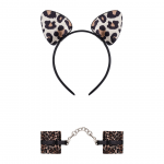 Obsessive Tigerlla Cat Ears & Spotted Handcuffs Set, One Size
