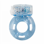 EasyToys Vibrating Intimate Ring with Studded Stimulator, Stretchable, Clear