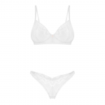 Obsessive Alissium 2-Piece Lingerie Set White M/L - Lace & Mesh Design
