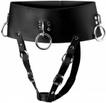 XR Brands Forced Wand Holder Belt - Adjustable Harness System Black