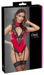 Cottelli Lingerie Body Red/Black Satin & Lace, Size M, Adjustable Straps