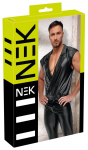 NEK Matte Black Men's Shirt M - Modern Biker Style, Stretch Comfort