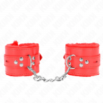 KINK Fur-Lined Adjustable Wrist Restraints Red | 17-29 cm Secure Comfort