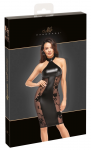 Noir Dress XL Matte Powerwetlook & Velvet Flocked Mesh Knee-Length