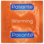 Pasante Calor Warming Effect Latex Condoms 52mm 144-Pack Transparent Ribbed