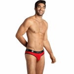 ANAIS MEN SOUL Slip L - Red Soft Microfiber, Black Trim, Wide Waistband
