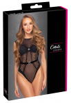 Cottelli LINGERIE Body Rhinestones Black L/XL - Elegant Lace Bodysuit