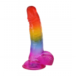 Doc Johnson Crystal Jellies Rainbow Model 21.6 cm Flexible Design