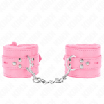 KINK Fur-Lined Adjustable Wrist Restraints Pink 17-29cm x 6cm Comfort Fit