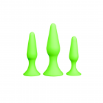 Ouch! Glow in the Dark Plug Set - Fluorescent Green, 3 Sizes