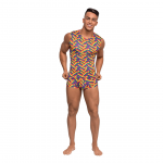 Male Power Fitness Tank XL Rainbow Herringbone Breathable Top