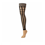 Kix'ies Thigh-High Tights C Black - No-Slip Circle Fishnet Design