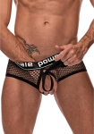 Male Power Mini Short Black M - Removable Pouch, Elastic System