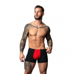Male Power Hot Mesh Pouch Short L Black/Red Breathable Micro Mesh