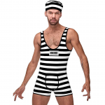 Male Power Hard Time S/M Themed One-Piece Costume with Cap