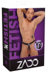 ZADO Men's Leather Harness String S/M Adjustable with Latex Insert