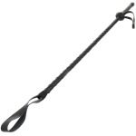 Darkness Leather Riding Crop 60cm - Precision Impact Tool, Black