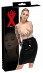 LateX Black Latex Skirt M with Decorative Metal Rings, Knee-Length