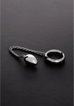 Ouch! Stainless Steel Donut Ring with Anal Egg 45 mm Silver