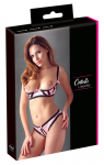 Cottelli Collection Satin Shelf Bra Set 85B/L Black & Red Contrast