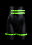 Ouch! Thigh Cuffs with Belt & Handcuffs Glow-in-the-Dark L/XL Set