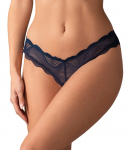 Obsessive Nightly Blue Thong XL/2XL - Soft Lace, Crotchless Design
