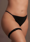 Noel Plus Size Elastic Lace Garter with Golden Accents - Elegant Fit