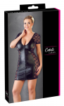Cottelli Collection Dress 2 Way Zip 4XL Black Lace Panel Short Sleeve