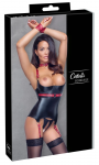 Cottelli Bondage Basque Black/Red S - Set with Collar and Handcuffs