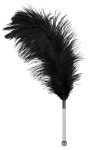 Zado Black Ostrich Feather Wand Acrylic Handle 13cm Elegant Design