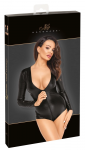 Noir Handmade Bodysuit S Matte Snakeskin Look Long Sleeve Zip