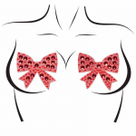 Leg Avenue Decorative Bow Pasties with Rhinestones, One Size
