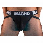 Macho MX25NN Black Jockstrap S - Semi-Transparent, Elastic Support