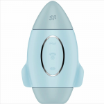 Satisfyer Mission Control Blue Small Dual-Function Vibrator, IPX7, Silicone
