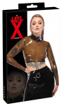 LateX Crop Top Smoky Transparent Latex Shirt M with Metal Ring