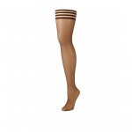 Kix'ies Andie Fishnet Thigh Highs A Brown - Petite to Plus Size Fit