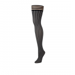 Kix'ies Annabelle Thigh Highs B Grey - Classic Pinstripe Design