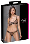 Cottelli LINGERIE Black Net Bra & String Set 75B/S with Gold Shimmer