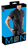 Svenjoyment Shirt Blouson M Black Matte with Press Stud Pockets