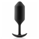 b-Vibe Snug Plug 3 Black Weighted Silicone Anal Model 180g 3.6x12.7cm