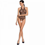 Passion BS087 Black Fishnet Bodystocking with Lace Details One Size