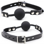 Ohmama Silicone Ball Gag with Adjustable Leather Strap & Padlock, 4cm